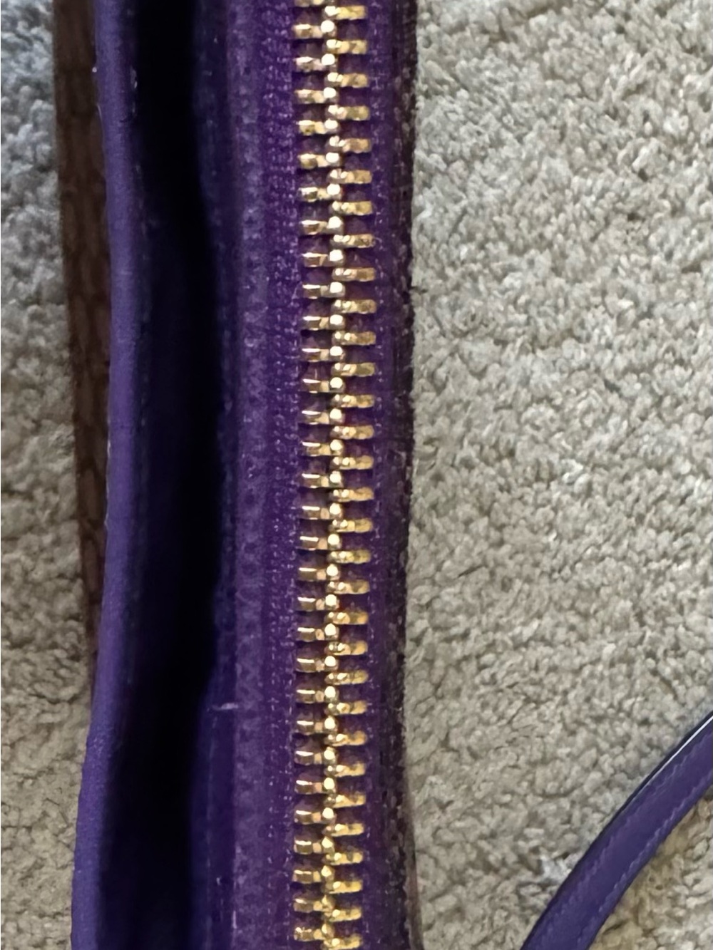 Coach Brown Signature Crossbody with Purple Trim - Picture 3 of 3